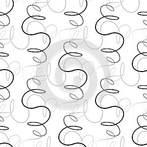Vector seamless pattern with curls.Modern stylish texture